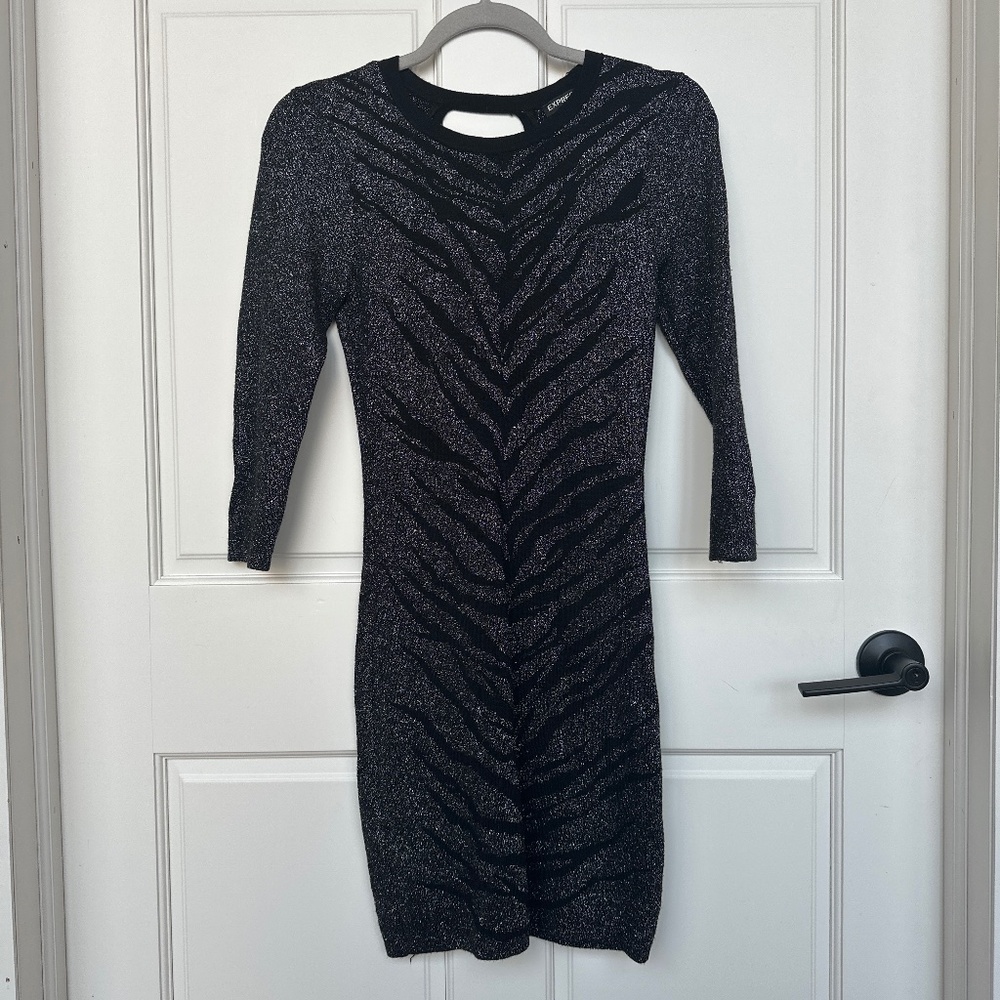 Black Glitter Dress Express